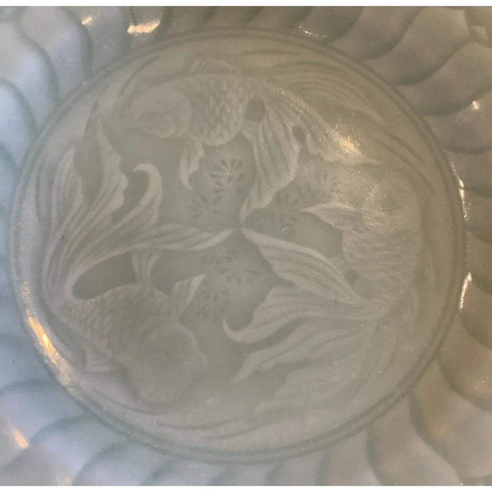 China Longquan Celadon Koi Fish Goldfish Plate